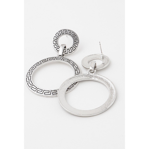 Double Greek Key Disk Earrings