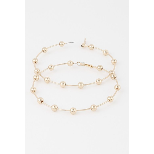 Spaced Bead Hoop Earrings