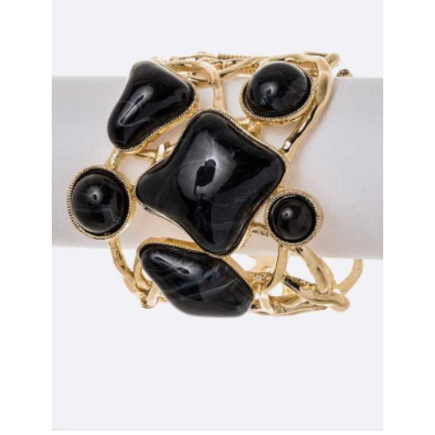 Bejeweled Statement Clasp Bangle