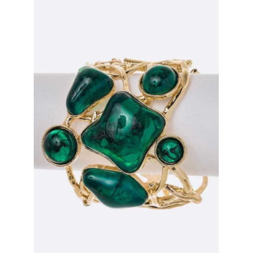 Bejeweled Statement Clasp Bangle