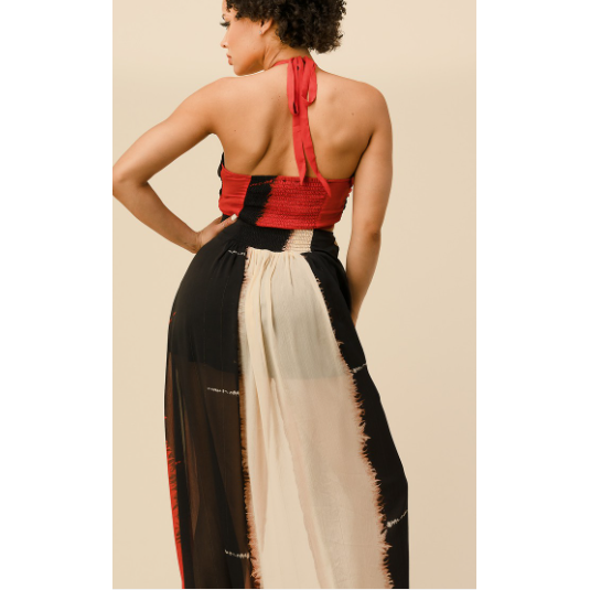Halter Crop Maxi Dress