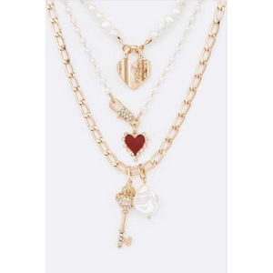 Heart Locket Necklace Set