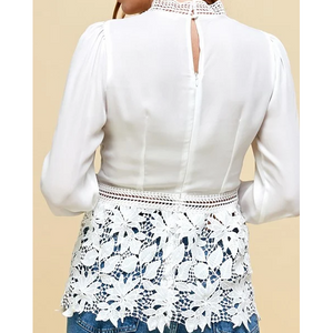 Sheer Lace Detail Blouse