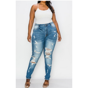 Curvy Diva Distressed Jeans