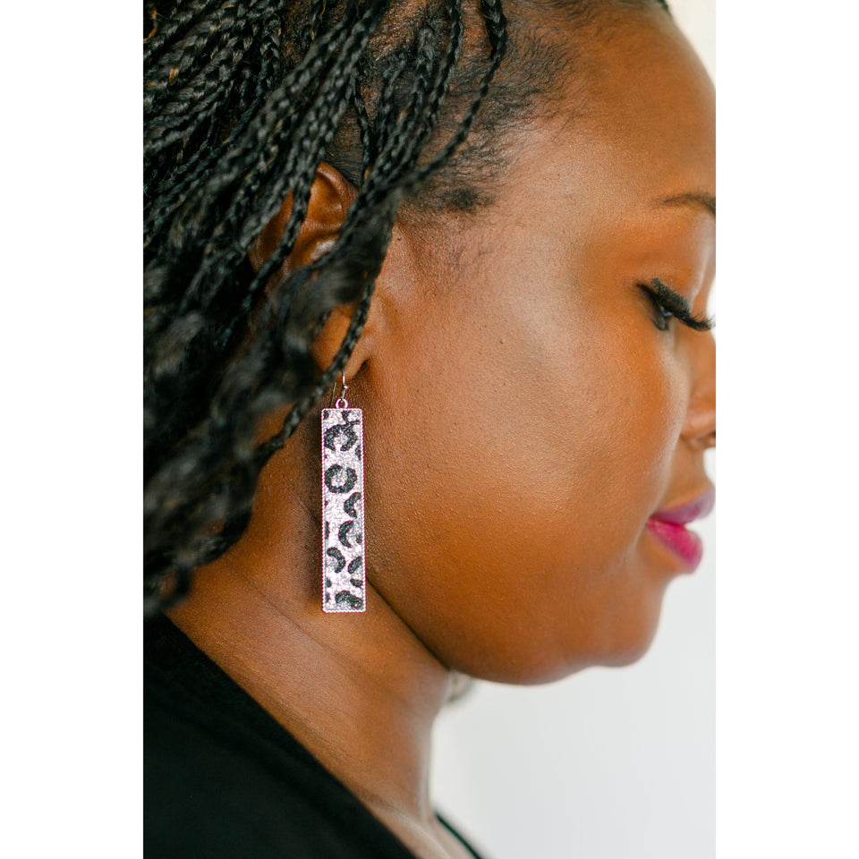 Sparkle Vertical Bar Earrings